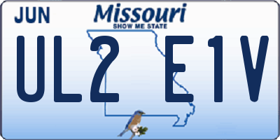 MO license plate UL2E1V