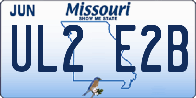 MO license plate UL2E2B