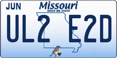 MO license plate UL2E2D