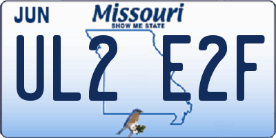 MO license plate UL2E2F