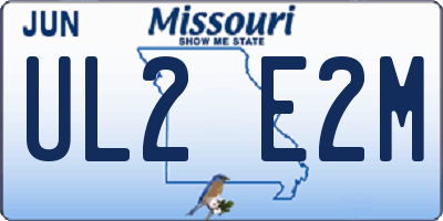MO license plate UL2E2M