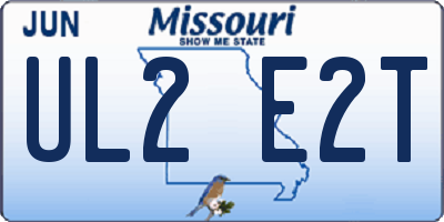 MO license plate UL2E2T