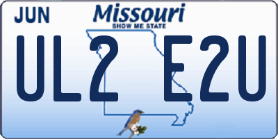 MO license plate UL2E2U