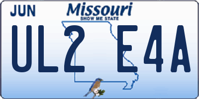 MO license plate UL2E4A