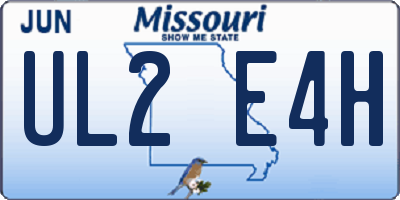 MO license plate UL2E4H