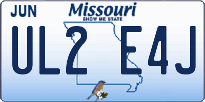 MO license plate UL2E4J