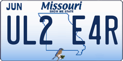 MO license plate UL2E4R