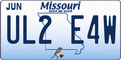MO license plate UL2E4W