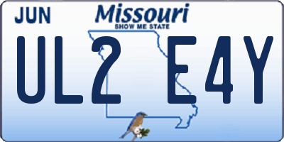 MO license plate UL2E4Y