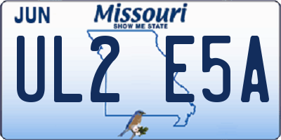 MO license plate UL2E5A