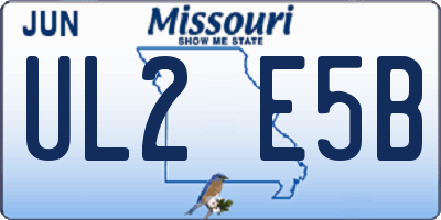 MO license plate UL2E5B