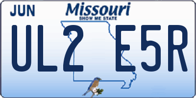 MO license plate UL2E5R