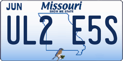 MO license plate UL2E5S