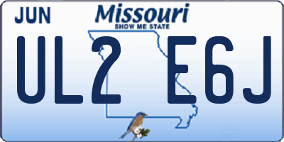 MO license plate UL2E6J
