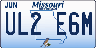 MO license plate UL2E6M