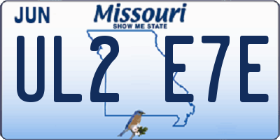 MO license plate UL2E7E