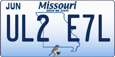 MO license plate UL2E7L