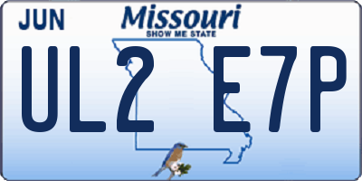 MO license plate UL2E7P