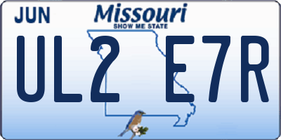 MO license plate UL2E7R