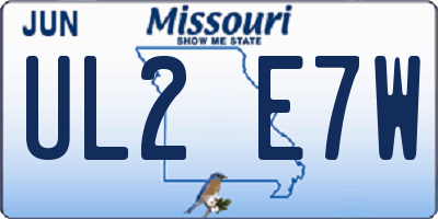 MO license plate UL2E7W