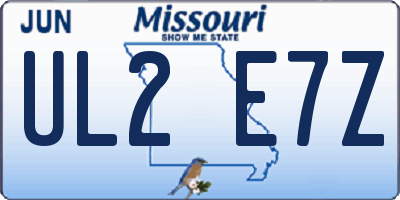 MO license plate UL2E7Z