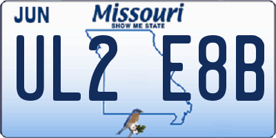 MO license plate UL2E8B