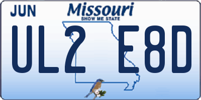 MO license plate UL2E8D