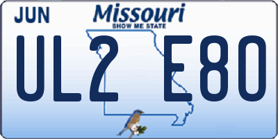 MO license plate UL2E8O