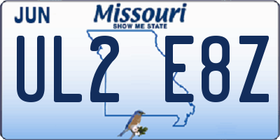 MO license plate UL2E8Z