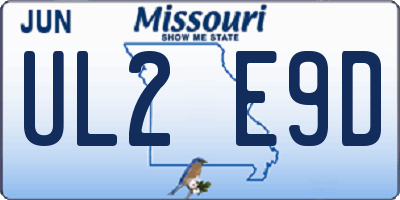 MO license plate UL2E9D
