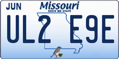 MO license plate UL2E9E