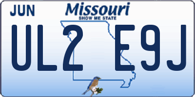 MO license plate UL2E9J