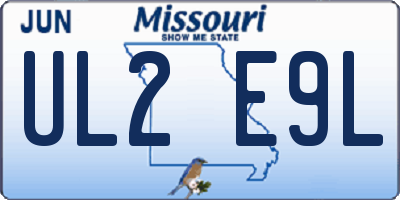 MO license plate UL2E9L