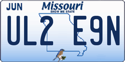 MO license plate UL2E9N