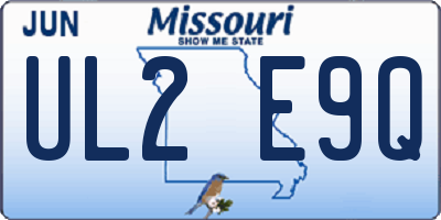 MO license plate UL2E9Q