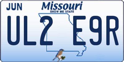 MO license plate UL2E9R