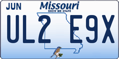 MO license plate UL2E9X