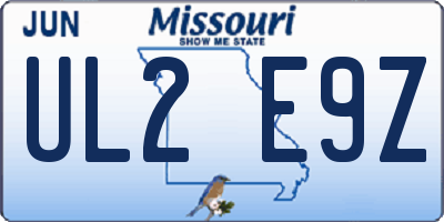 MO license plate UL2E9Z