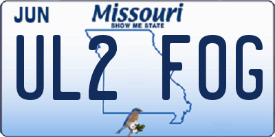 MO license plate UL2F0G