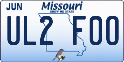 MO license plate UL2F0O