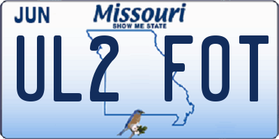 MO license plate UL2F0T