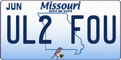 MO license plate UL2F0U