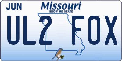 MO license plate UL2F0X
