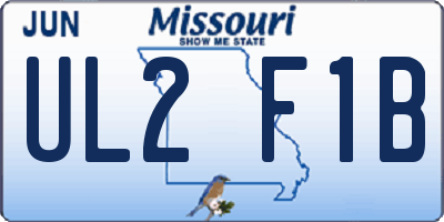 MO license plate UL2F1B