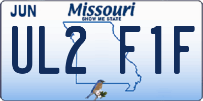 MO license plate UL2F1F