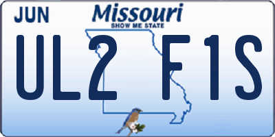 MO license plate UL2F1S