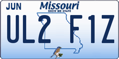 MO license plate UL2F1Z