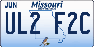 MO license plate UL2F2C