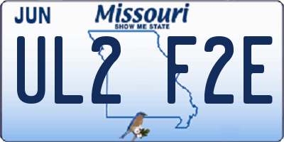 MO license plate UL2F2E