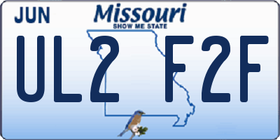 MO license plate UL2F2F